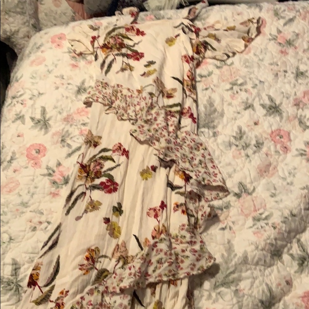 Floral full length dress. New